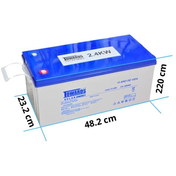12 Vdc de 200 Ah, TOWARDS Agm - Imagen 3